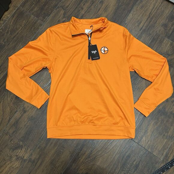 NWT Waggle Blaze Quarter Zip Pullover Mens Medium Orange Golf Lightweight Buck - Picture 1 of 8